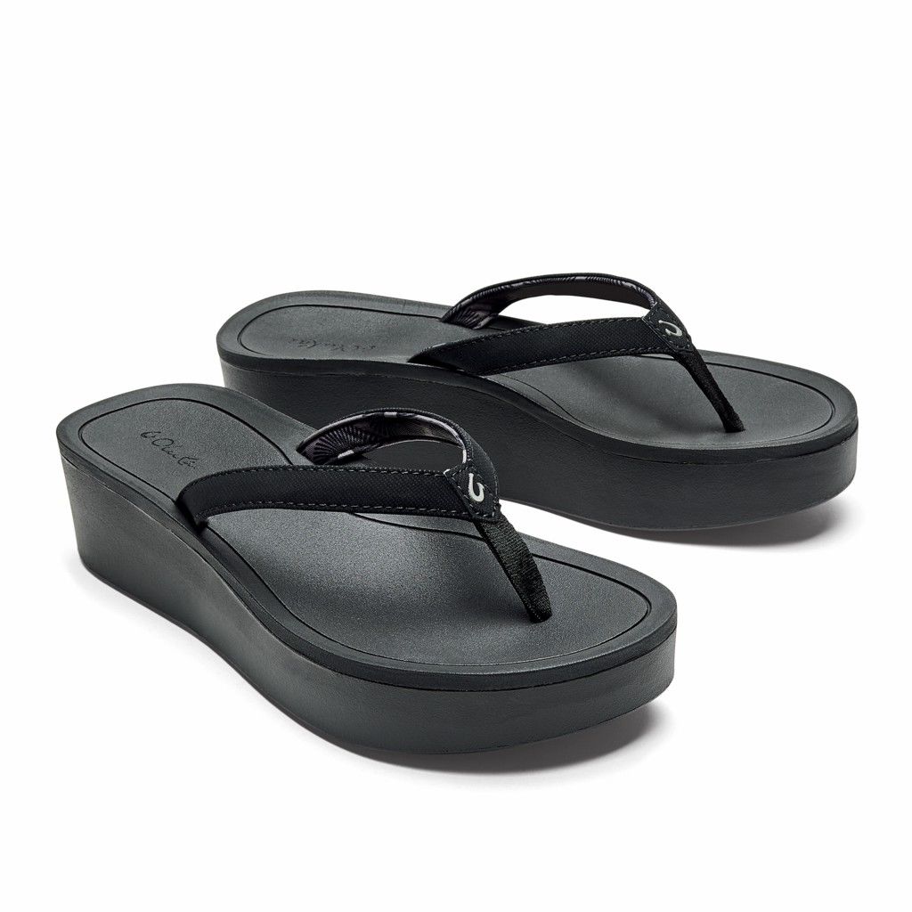 Olukai Women's Pio Lua Flip Flop - Black US215-806